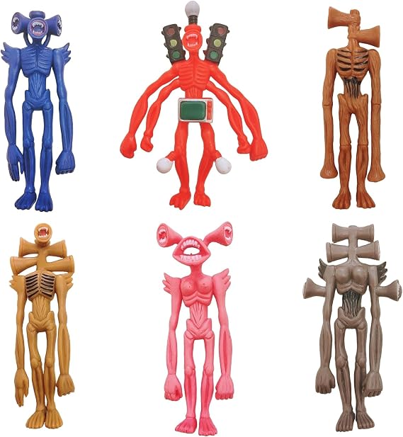 6 PCS Siren Head Toys Action Figure Horror Model Doll Gift for Kids Birthday Halloween Christmas Party Toys (6 PCS)