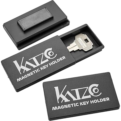 Katzco Magnetic Key Holder Under Car - 3 Sizes - Nest Inside Each Other for Easy Storage - 3, 4, and 5 inches - Rugged Black Plastic Cases with Strong Magnets - Car or House Extra Keys Compartments