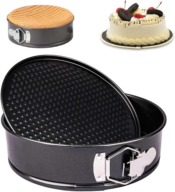 8 Inch Round Pan for Baking,20 cm Springform Cake Tin with Loose Base, Non Stick Bake Ware Round Cake Tin for Restaurants, Home and Kitchen Baking Accessories,PFOA Free