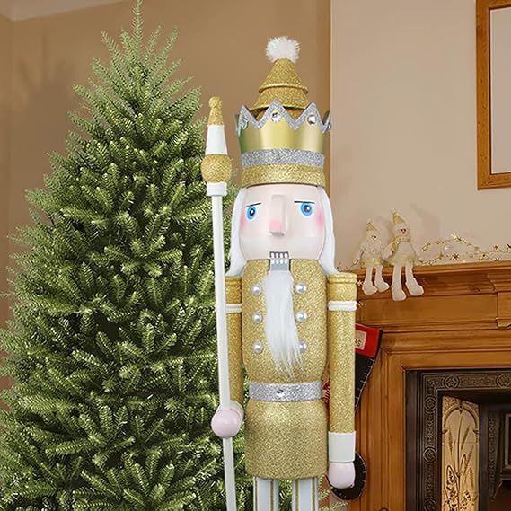 CDL 4feet Giant Wooden Nutcracker Gold King (BK29)