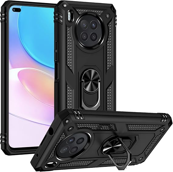 Case for Huawei Nova 8i Case Cover,Case for Honor 50 Lite NTN-L22D Case Cover,Magnetic Car Mount Bracket Shell Case for Huawei Nova 8i NEN-L22F NEN-LX1 Case Black