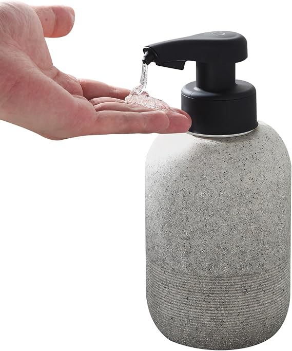 Automatic Liquid Soap Dispenser, 15oz/420mL, Touchless Hand Sanitizer Dispenser Electric, Motion Sensor Waterproof Pump for Bathroom Kitchen Dish Soap, USB C Rechargeable 1800mAh(Gray)