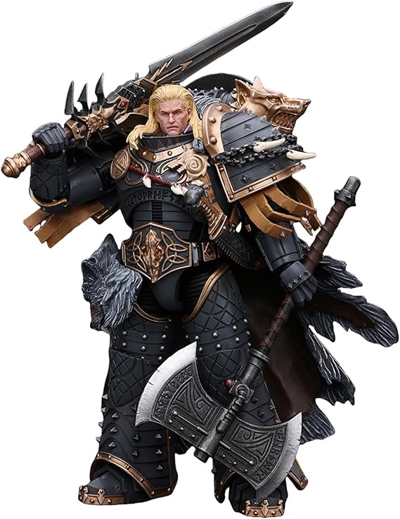GWTCTOY JoyToy Warhammer 40K Genuine License 1:18 Action Figure, Space Wolves Leman Russ Primarch of The VIth Legion