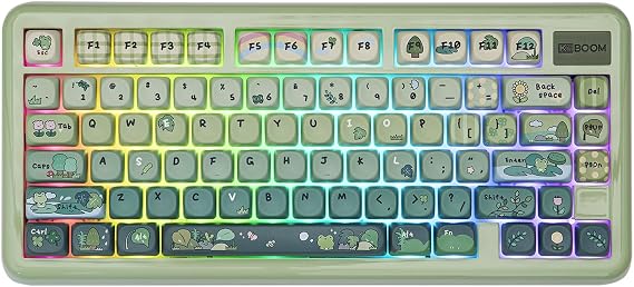 KiiBOOM Phantom 81 Lite 75% Gasket Mechanical Keyboard with ABS Case + UV Technology 3-Mode Wireless Gaming Keyboard RGB Backlight QMK & VIA