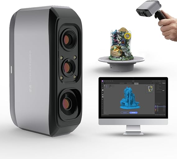 3DMakerpro 3D Scanner for 3D Printing, Handheld 3D Printer Scanner 0.05mm Precision, 10FPS Scanning Speed for Medium Object, Support for Android/iOS/Win/MacOS, Moose Lite Premium Kit