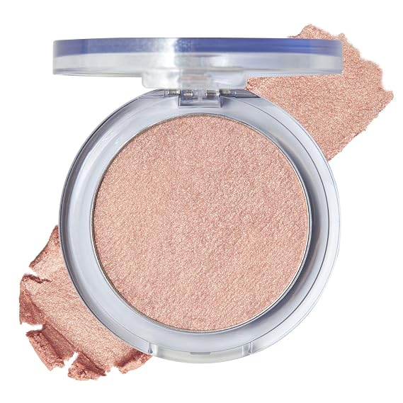 Everglow Highlighter - Radiant Glow Soft Jelly Texture Shimmer Powder Lightweight Longlasting Buildable & Blendable Smooth Silky Finish Daily Korean Face Makeup (01 HALO, 0.17 oz)