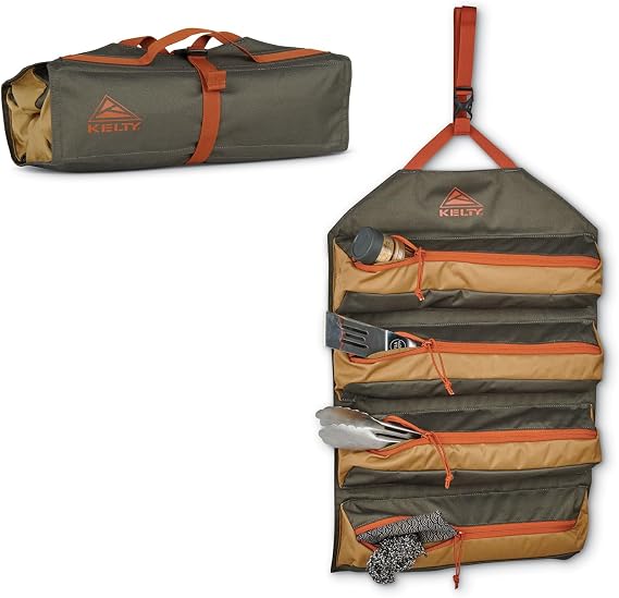 Kelty Chef Roll Kitchen Basics Organization Kit for Cooking Tools, Knives, Deep Zippered Pockets, Rollup Storage