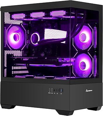 Superview Gaming PC - AMD Ryzen 7 5700X 8-Core 3.4 GHz - GeForce RTX 5060 Ti 8G -16GB DDR4 RAM - 1TB PCIe SSD - WiFi &Bluetooth - RGB Fans- Windows 11 Pro Desktop Computer