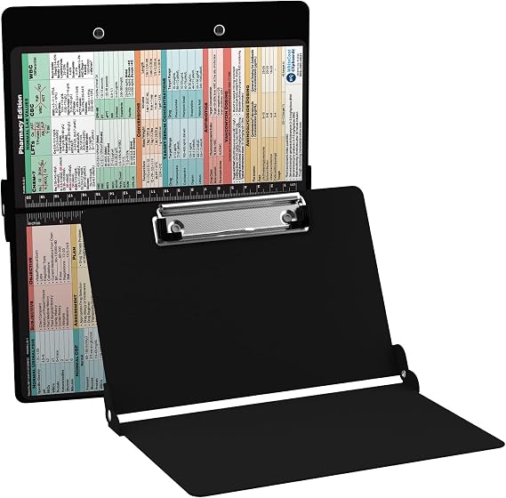 Whitecoat Clipboard - Pharmacy Edition (Bi-Fold, Black)