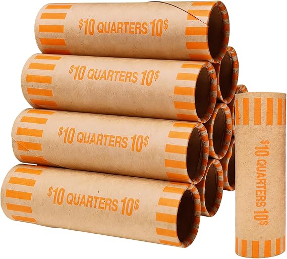 80 Pcs Preformed Quarter Rolls Wrappers, Quarter Coin Wrappers