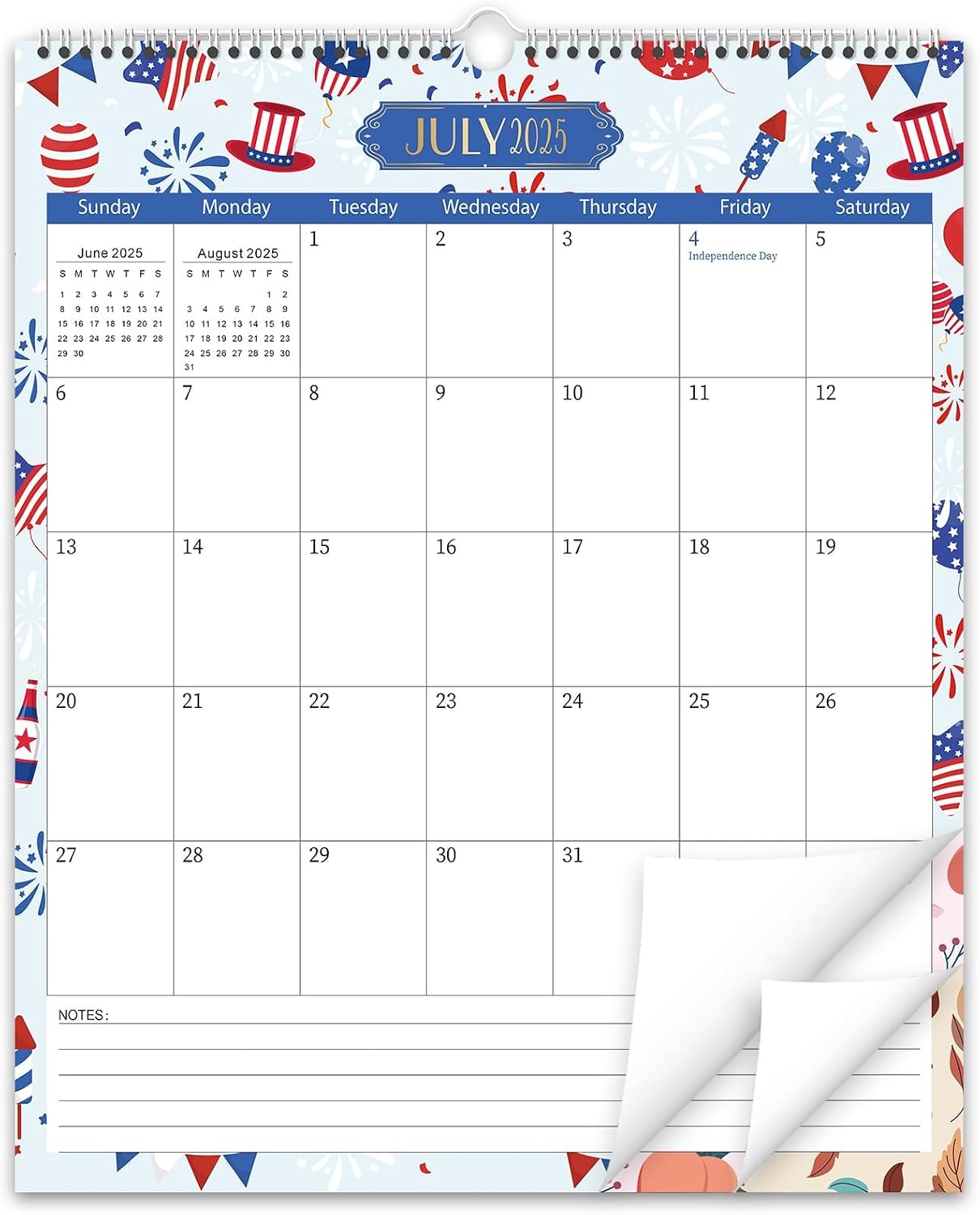 GuassLee Aesthetic Wall Calendar 2025, Vertical Monthly Calendar Wall from Jun. 2025 to Dec. 2026, 19-Month Paper Wall Planner with Notes for Office School Home Teacher Planning, 14 x 11"
