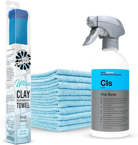 KOCHCHEMIE Clay Spray, TRC Clay Towel & TRC Eagle Edgeless Microfiber Towel Bundle