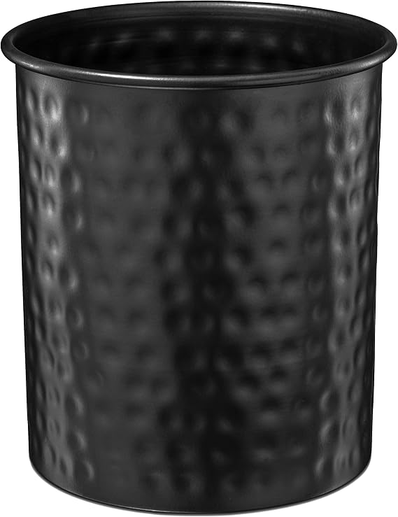 Monarch Abode Kitchen Utensil Holder Hand Hammered Metal Black Utensil Holder, Decorative Utensil Crock for Kitchen Counter, Cooking Tool and Spatula Holder for Countertop, Caddy Organizer