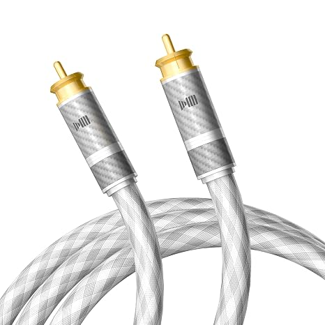 Digital Audio Coaxial Cable 1.6FT, Pristine Sound Quality, Crafted from Pure Silver, for high-end Audio Applications, Suitable for Mixing Consoles and Recording Studios