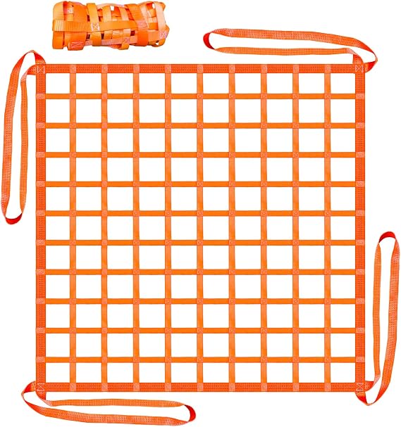 YATOINTO Cargo Lifting Net 6.56'x6.56', Lifting Net Straps for Hoist 4500lbs Load Capacity, Nylon Sling Hoisting Net 15CM Square Hole for Construction Rigging Moving Towing Hoisting Unloading