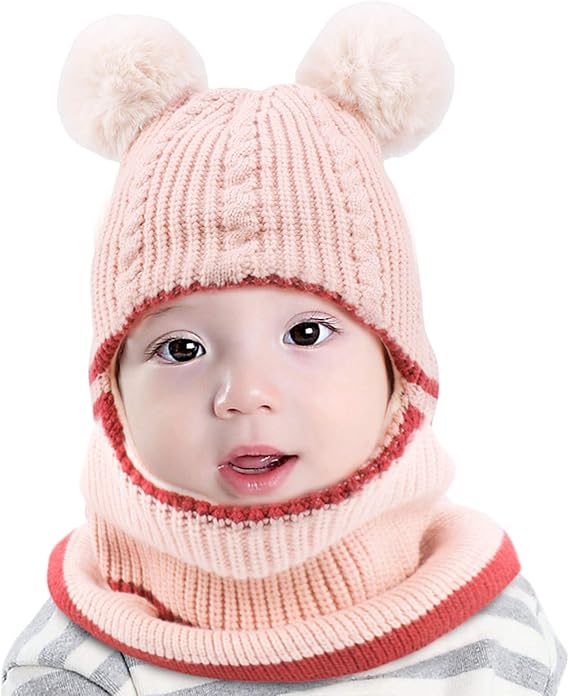 QKURT Thicken Winter Balaclava Beanie Hats, Winter Knitted Hat for Boys Girls