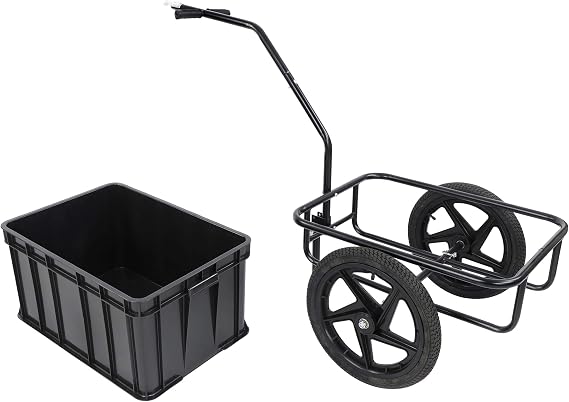 Neature Bike Trailer Utility Cart and Attachment Kit - 88lb Capacity Towable Cargo Wagon for Travel