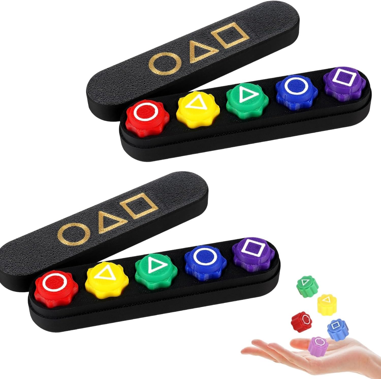 Gonggi Game - Korean Traditional Game with 10 Stones (2 Sets) Made of Plastic & Steel Beads - Promotes Hand-Eye Coordination & Concentration - Ideal for Travel Parties & Family Fun