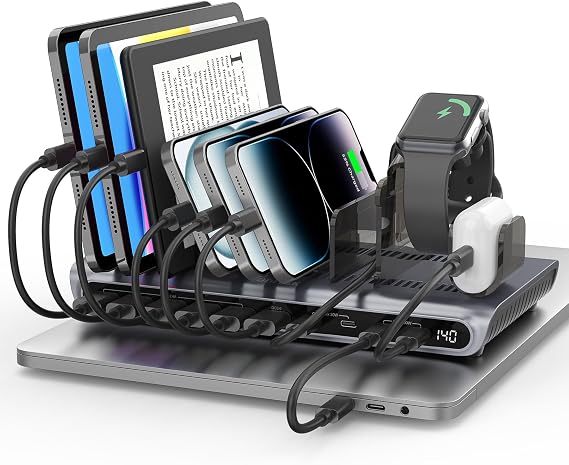 Unitek 140W 10-Port USB C Charging Station with Digital Display