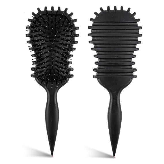 Curly Defining Brush,2025 Curly Hair Brush, Curl Define EdgeLift Brush, Shaping & Defining Curls for Women and Men,Curling Definer for Wet &Dry Hair (Black)