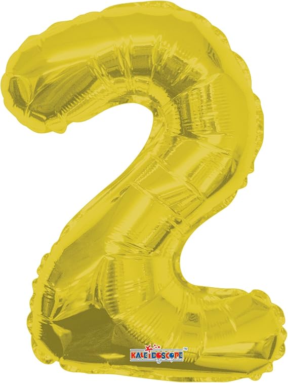 Kaleidoscope Gold Foil Number 2 Balloon, 14-inches