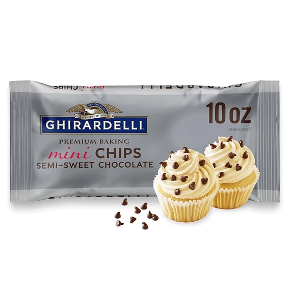 GHIRARDELLI Mini Semi-Sweet Chocolate Baking Chips, 10oz Bags, 12 Pack