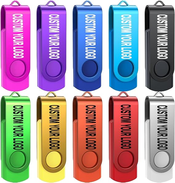 Custom USB Flash Drive 16GB 500 Pack Promotional Product Customized Thumb Drive,Customizable USB Drive Personalized with Your Logo Bulk USB2.0 Personalized USB Stick 500Pcs Multiple Color Choice