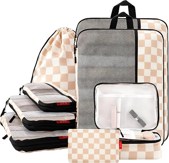 U+U 8 Set Compression Packing Cubes - Ultralight Travel Organizers