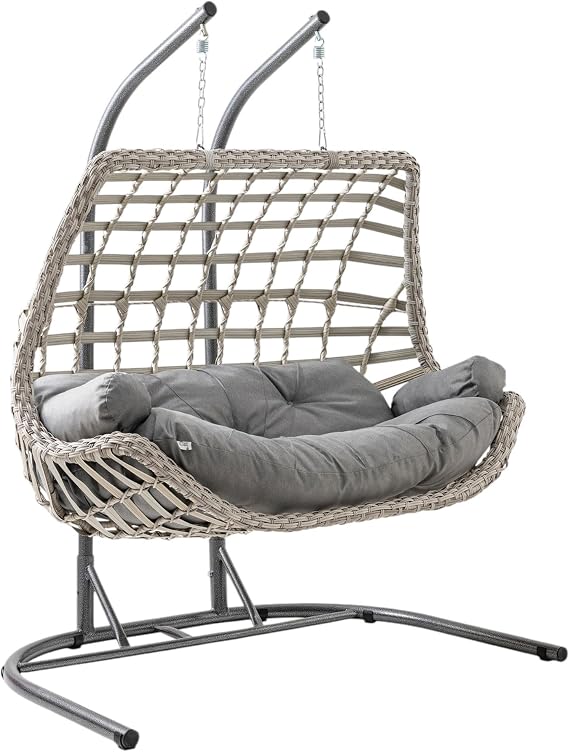 Cunda Çiftli Rattan Bahçe Balkon Salıncağı Cappuccino