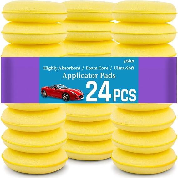 PSLER 24PCS Car Wax Applicator Pad - 4 Inch Foam Applicator Pads