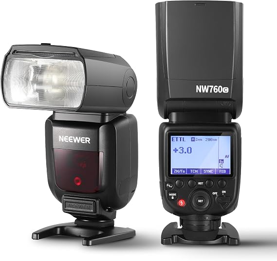 NEEWER NW760-C TTL Flash Speedlite Compatible with Canon DSLR Cameras, 76Ws GN60 2.4G 1/8000s HSS Speedlight, TCM Conversion, 230 Full Power Flashes, 0.1-2.7s Fast Recycling Flashlight