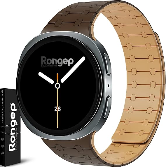 Rongep [Magnex Loop] Samsung Galaxy Watch 9/8 44mm/40mm/Classic 46mm ile Uyumlu Kordon 1.Sınıf Soft Silikon Samsung Watch 9 44mm Kordonu Güçlü Manyetik Tasarımlı Galaxy Watch 9 Kordon