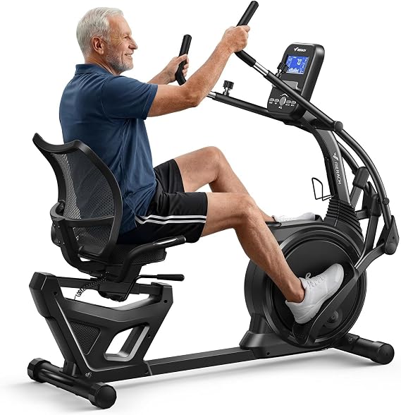 MERACH Recumbent Exercise Bikes for Home,Light Commercial High-end Stationary Bikes for Home with Multi-Position Adjustable Handle for Full-Body Workout, Bluetooth Exclusive App,Heart Rate Handle Exercise Equipment
