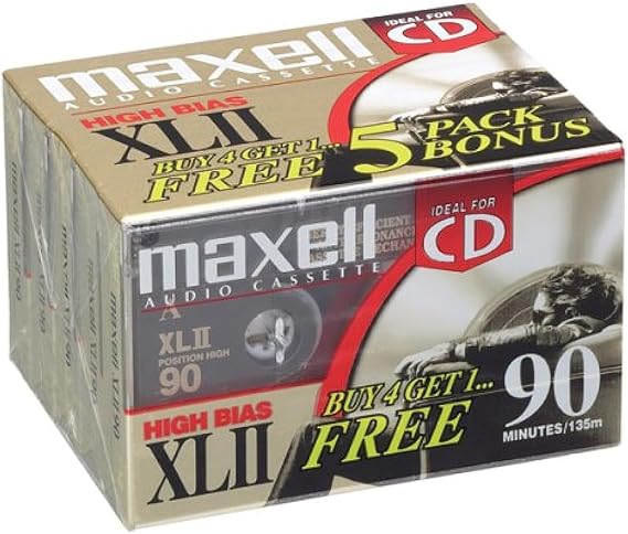 Xlii 90 High Bias Audio Cassette Tape -5-Pack