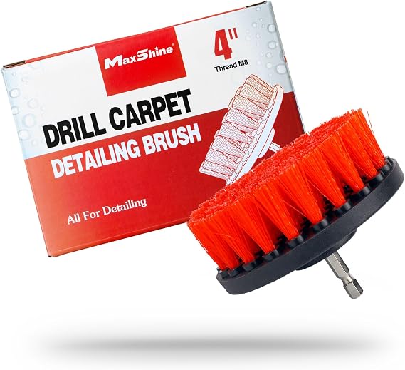 Maxshine 4 Universal M8 Medium-Duty Drill Brush Upholstery & Carpet Scrubber Attachment for Car Detailing, Fabric, Seats, Floor Mats & Home Cleaning Removes Stains, Grime, Spots & Buildup