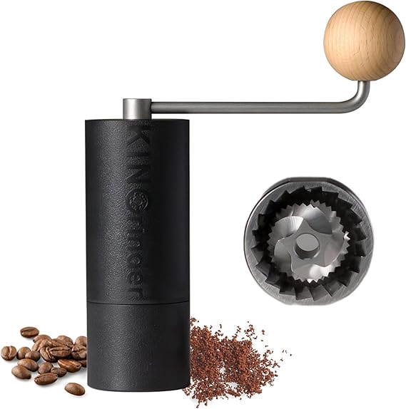 KINGrinder P0 Lightweight Manual Coffee Grinder, ABS Body, Stainless Burr | Supports grind settings for various brewing methods such as pour-over, French press, and AeroPress