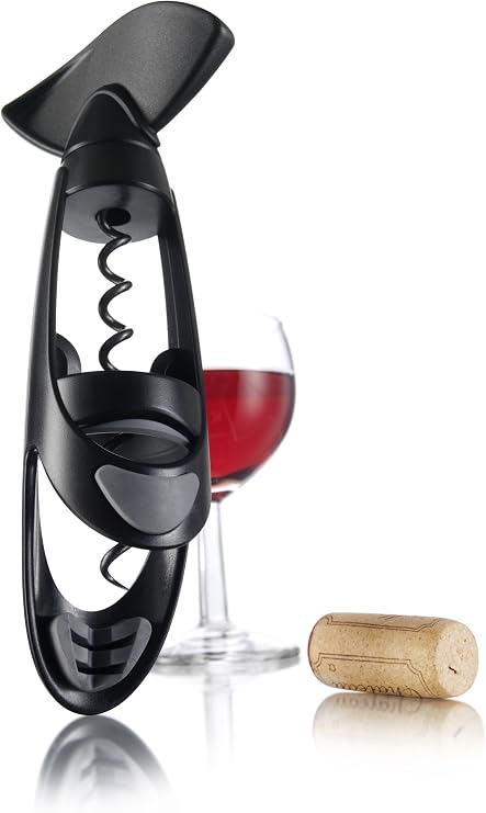 Vacu Vin Twister Corkscrew with Bottle Grip (in Box) - Black