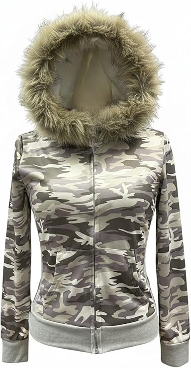Fur Jacket Y2k Zip Up Hoodie Emo Grunge Long Seleeve 2000s Clothes Leopard Zipper Hoodie Streetwear