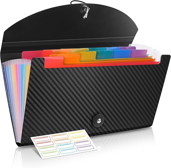 Receipt Organizer Cesil 13 Pockets Receipt Holder Small Accordion File Organizer Expanding File Folder Large Capacity Cards Ticket File Check Cards Bill Business Coupons Storage Case
