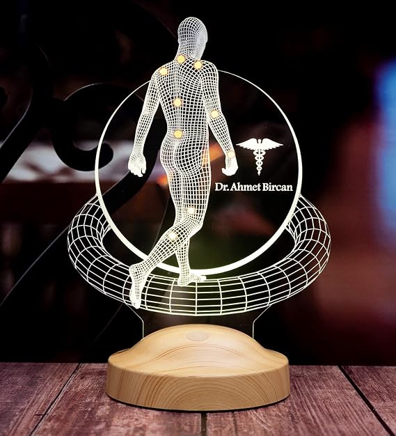 Fizik Tedavi Doktoru, Fizyoterapist, Ortopedi Doktoru Hediyesi 3D Led Lamba