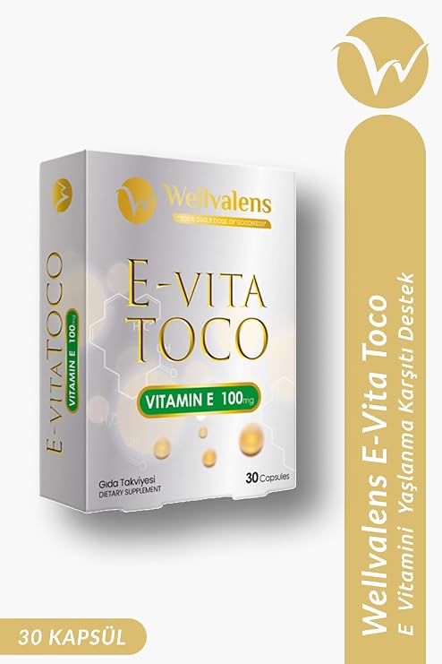 E-Vita Toco Vitamin E 100mg, 30 Kapsül, Antioksidan Takviyesi