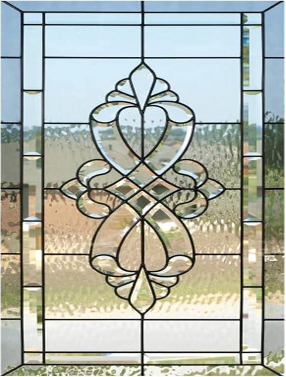 Retro Glass Film,Electrostatic Frosting,Adhesive Free Art Painting,Privacy Protection, Window Film, Stained Glass(MR-CH234,60x200cm)