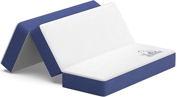 Foldable Mattress Double 4ft6, 6 Inch Height 135x190x15cm | Folding Double Bed Mattress Memory Foam, 3 Fold Easy Storage With Washable Cover for Travel, Camping, Caravans, Guest Bed