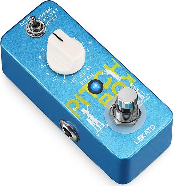 LEKATO Mini Pitch Shifter Pedal, Harmonizer Guitar Pedal Pitch Shift Box, Harmonizer Digital Octave Drop Pedals, True Bypass, Small Effects for Electric Guitar Bass