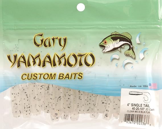 Yamamoto 5 Single Tail Grub Soft Plastic Fishing Angling Swimbait Lures with Tail-Curling Action - 20 Pack