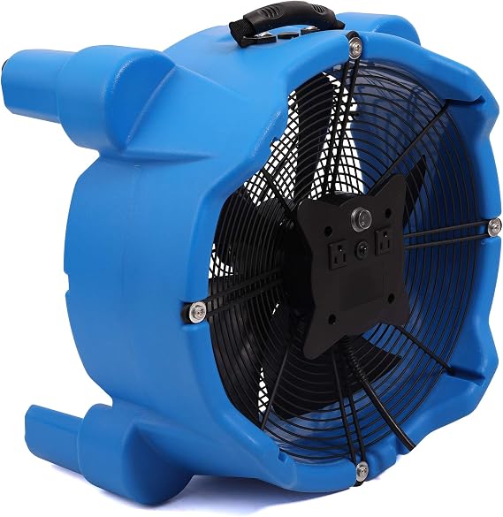MOUNTO AM30DF 1/4 HP 3000 CFM Axial Air Mover Blower Fan - Powerful Down Draft Fan for Drying, Cooling, and Ventilation