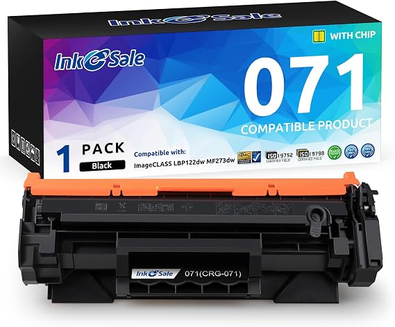 071 Black Toner Cartridge Compatible for Canon MF270 MF273dw LBP122dw 1Pack
