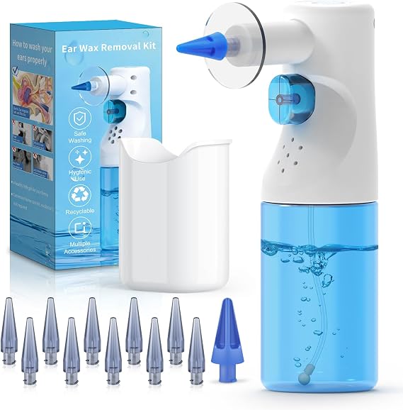 Ear Irrigation Kit, Manual Ear Wax Removal, Safe Ear Cleaning for Built-in Wax, Effective Ear Rinsing System, Soft Ear Rinse Kit for Adults and