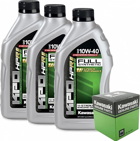 AWESOMEOFFROAD Full Synthetic Oil Change Kit compatible with Kawasaki for Ninja 400 EX400 Z400