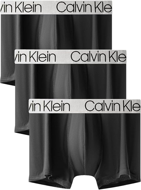 Calvin Klein Men`s Chromatic Microfiber Trunks 3 Pack (Black(NP2213-001)/Black, Small)
